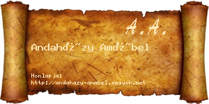 Andaházy Amábel névjegykártya